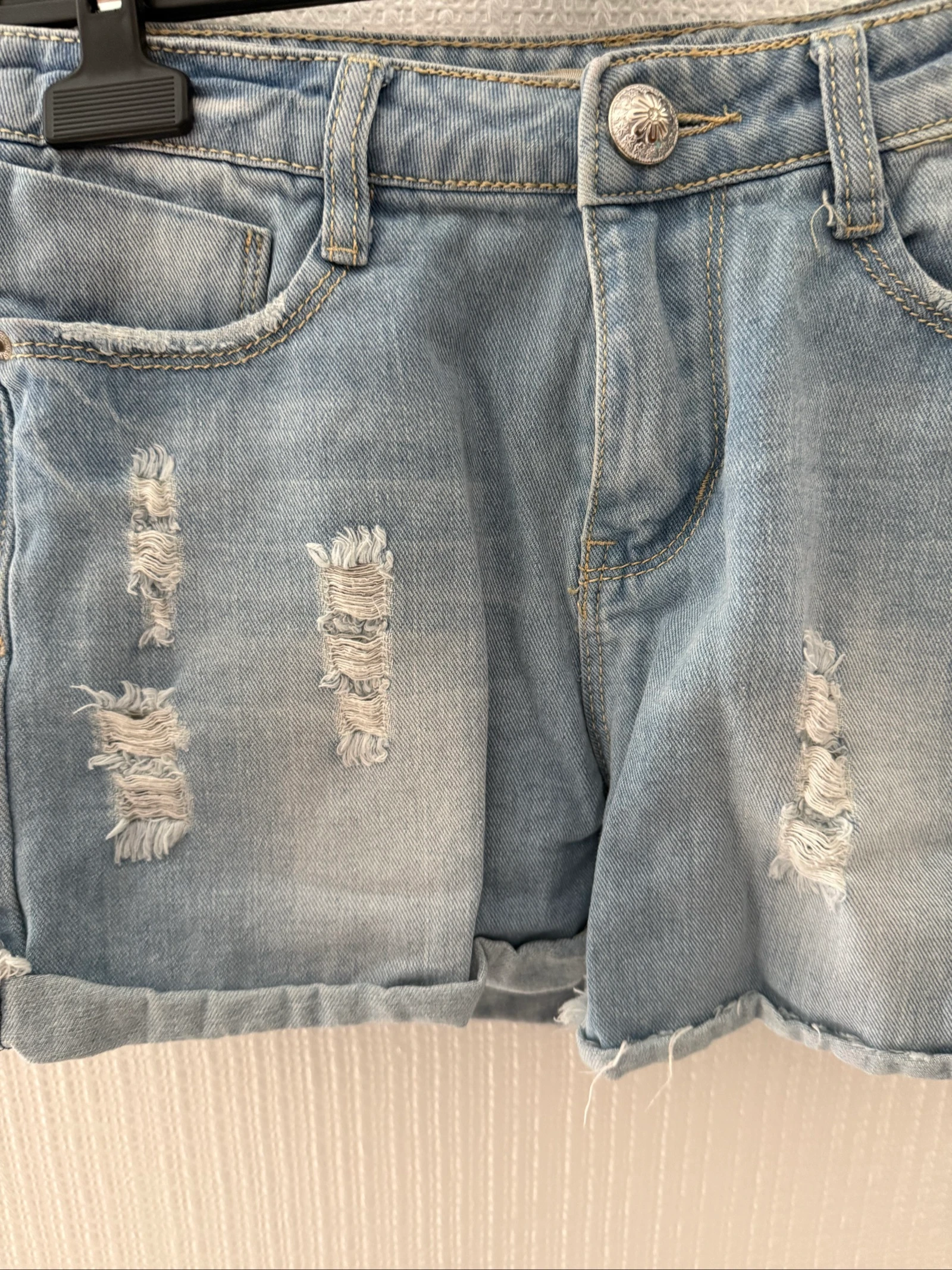 ✨ Light blue destroy denim shorts – Size 34 – Very good condition ✨ – photo 4